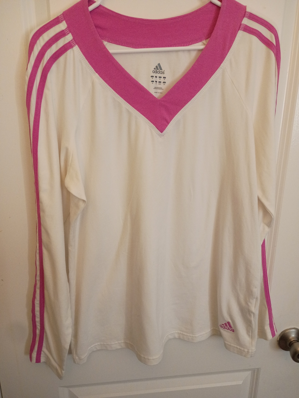 Adidas White And Pink Shirt For Women